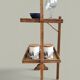Silent servant, solid wood - Late 19th century - Minimalist side table