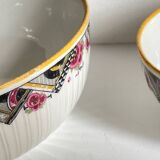 SALAD BOWLS Porcelain MEHUN Art Deco Decor