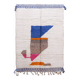 Tapis fait main blue, orange, rose، gris, blanc 250cmx150cm coloré