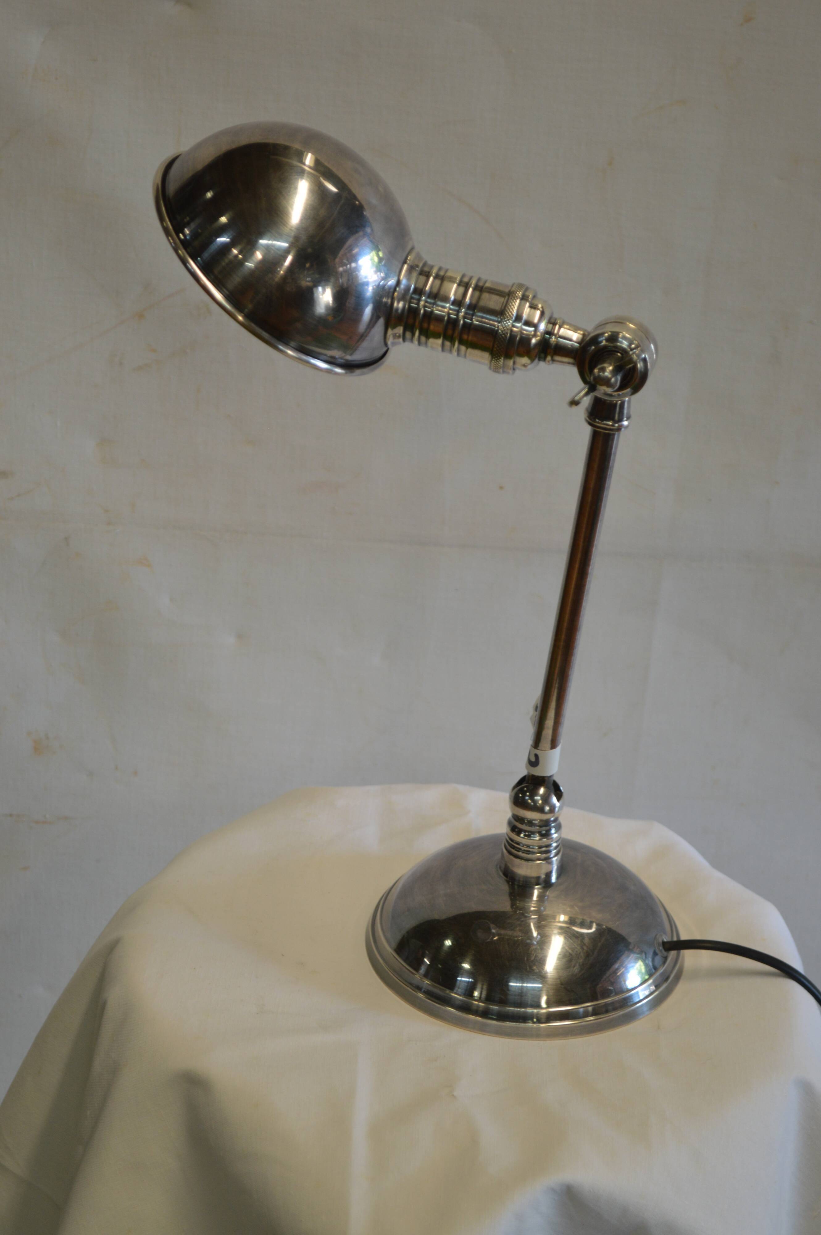 Chrome brass articulated desk lamp