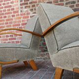 Pair of armchairs by Jindrich Halabala for Thonet 1950. Art deco