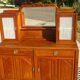 Vintage oak sideboard with sentry boxes and mirror