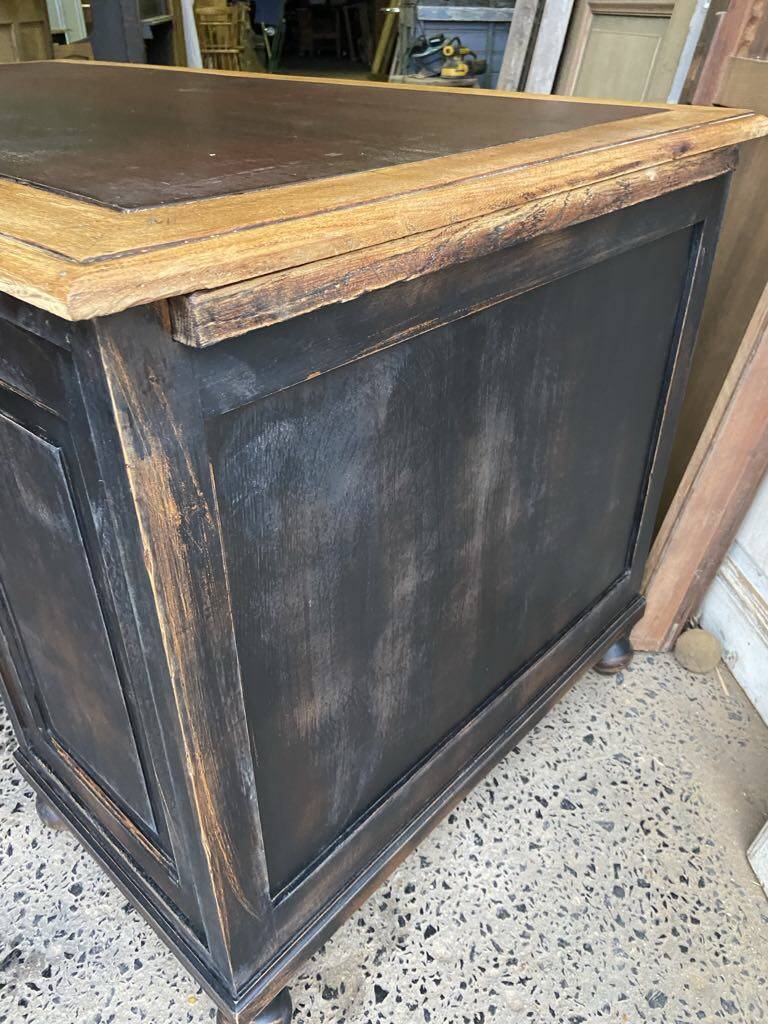 Old wood and leather desk