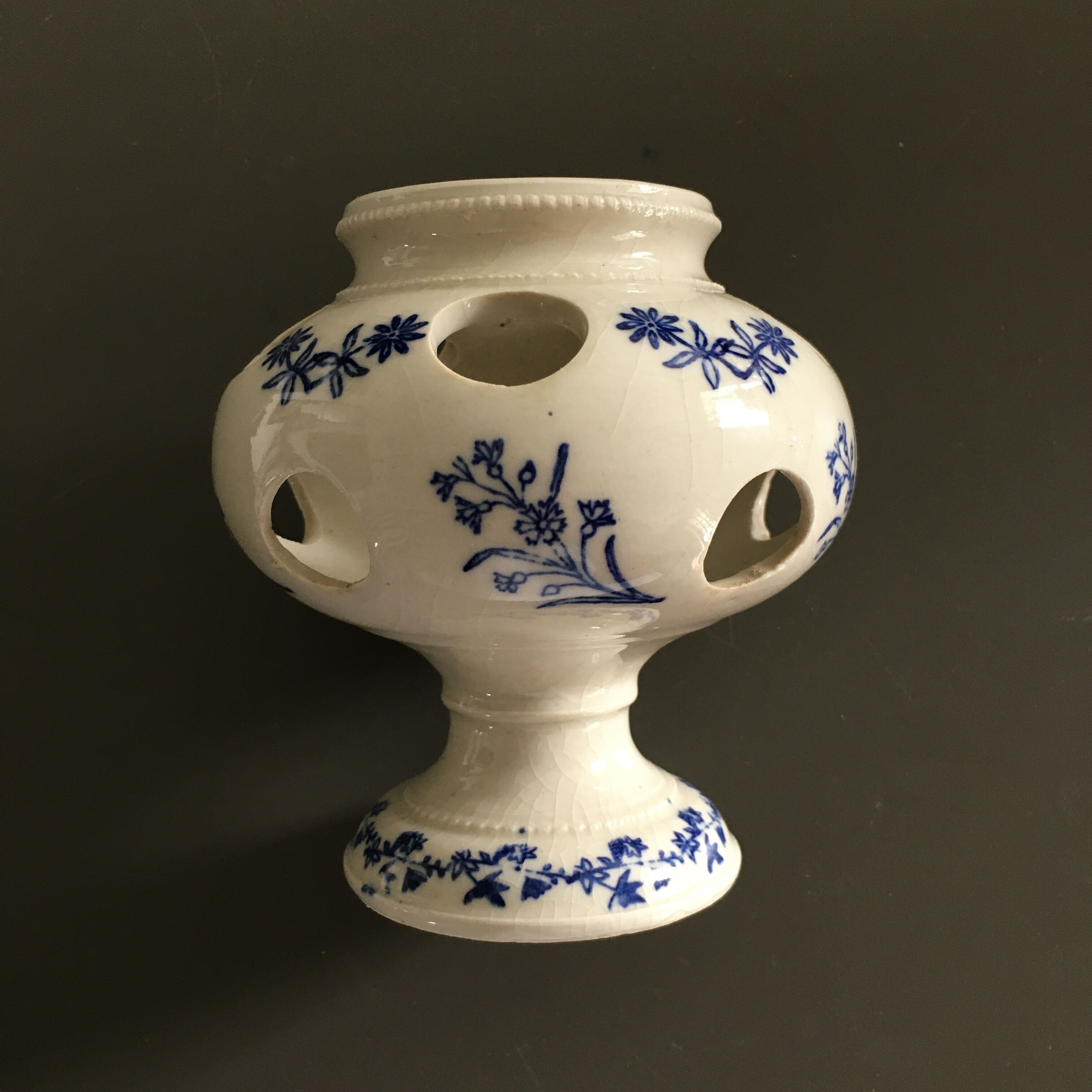 Blue decorative flower vase