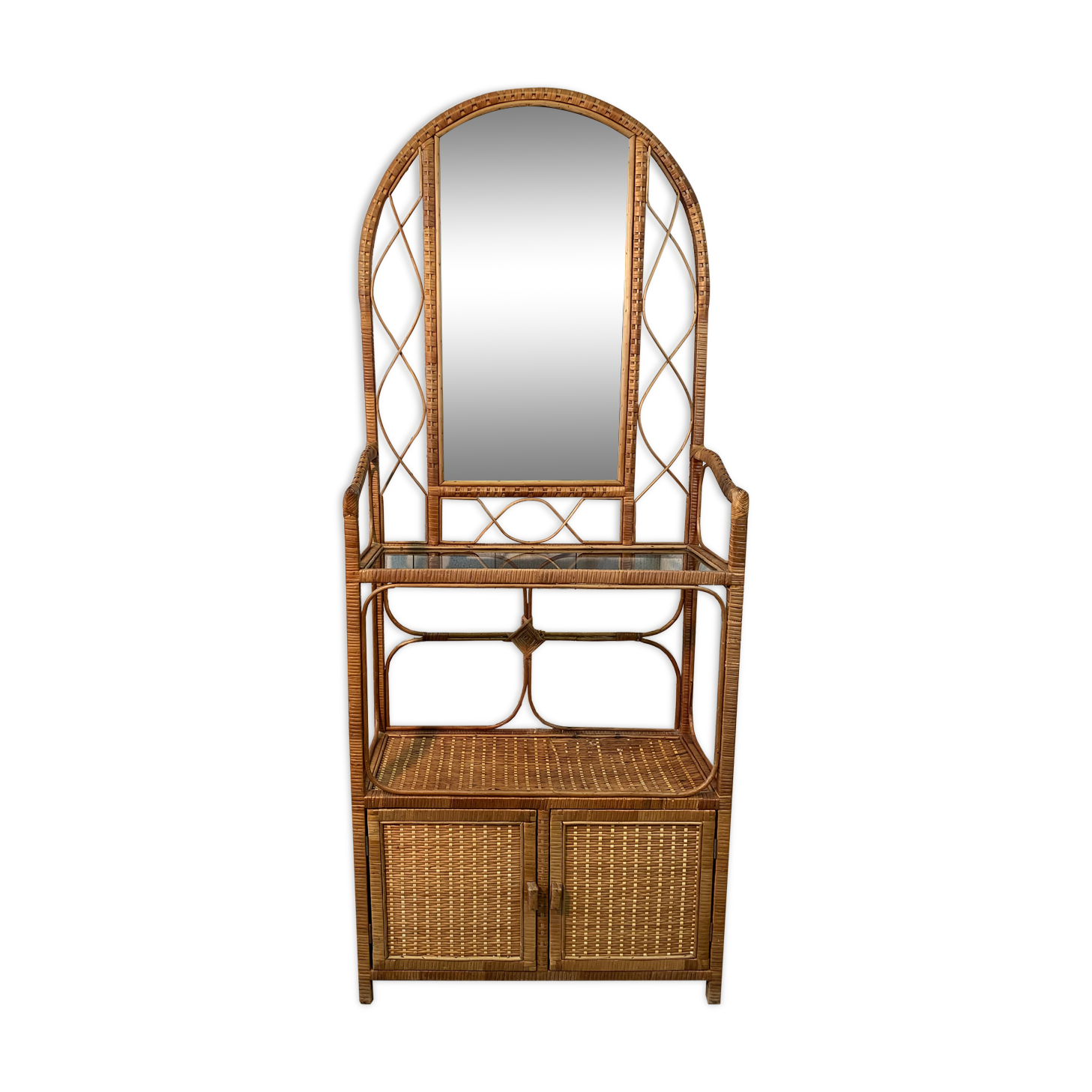 Vintage rattan shelf