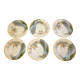 6 assiettes creuses Gien France Caraïbes motif Magellan
