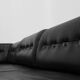 Vintage modular sectional sofa in black leather from the 1970