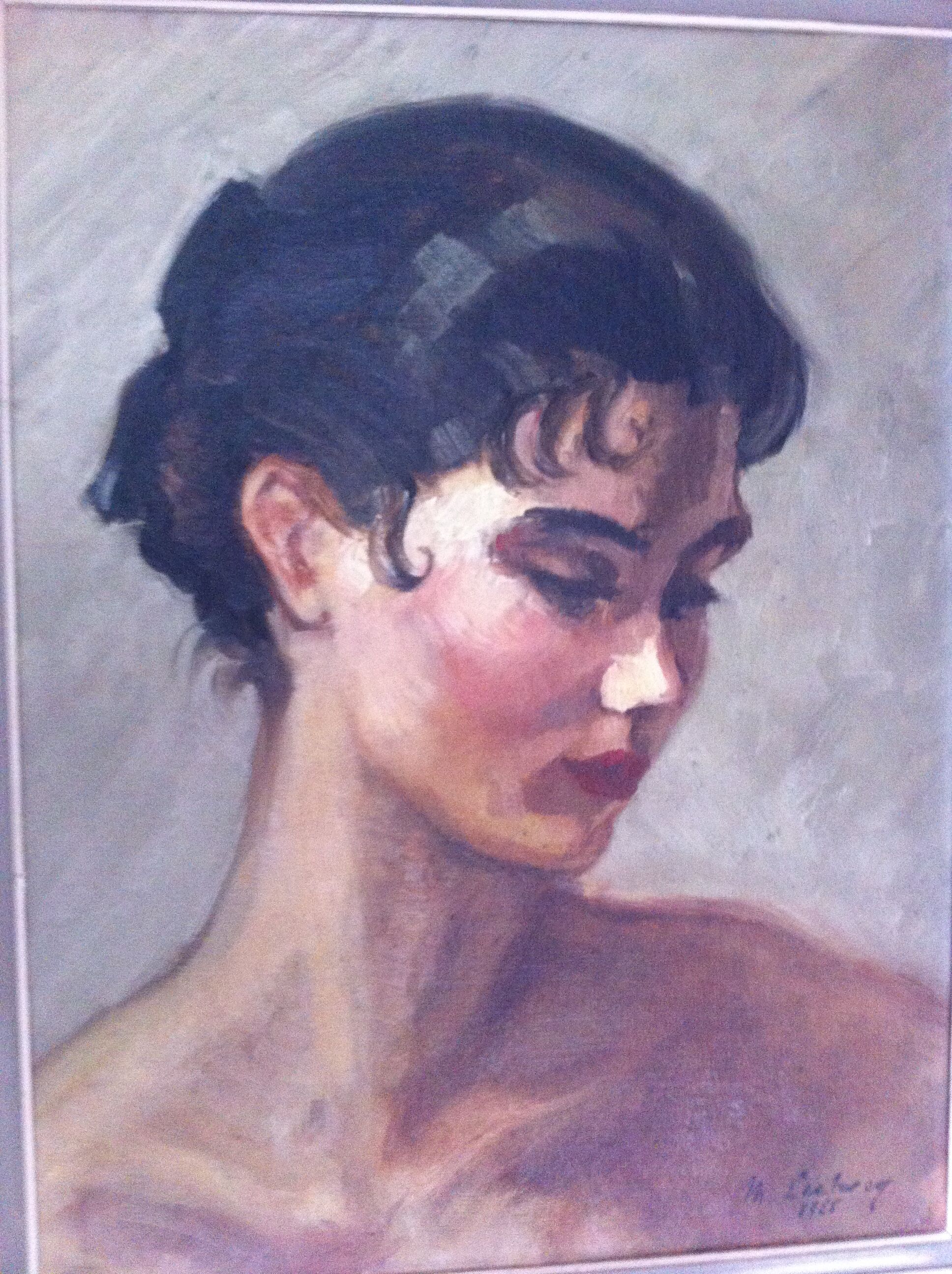 Portrait of a young woman by Maurice Leclercq, 1955,