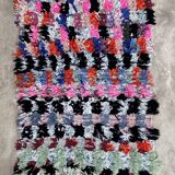 Moroccan carpet boucherouite colored - 85 x 140 cm