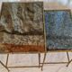 Pair of vintage nesting tables in faux bamboo with a gold finish – distressed mirrors