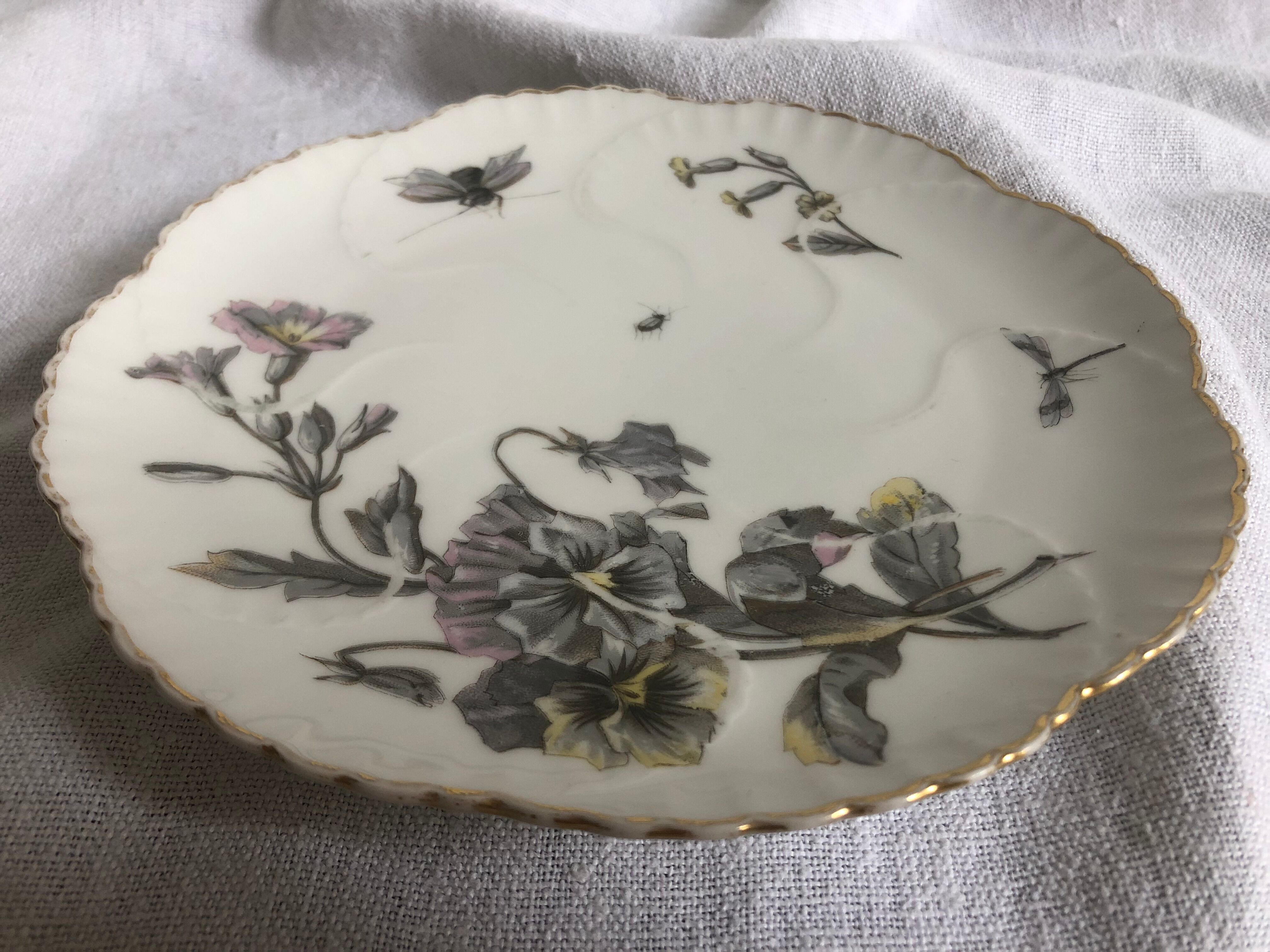 4 flat plates - Limoges porcelain, nature
