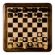 Wooden chessboard, geometric pieces