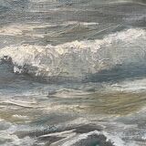 Tableau HST "Marine - rough sea" signed Jacques Jourdan