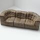 DS 11 modular sofa in brown patchwork leather by De Sede Team for De Sede Swiss