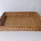 vintage rattan tray