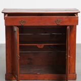Antique Cabinet in Red/Brown with 2 Doors and a Drawer with Working Lock