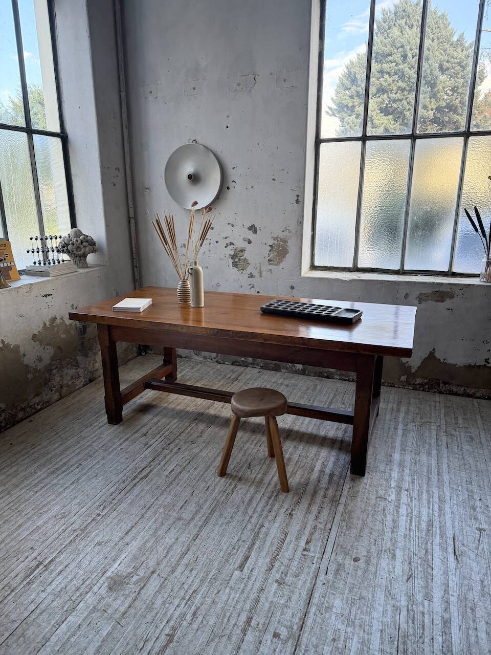 Rustic farmhouse table, solid oak, 2m