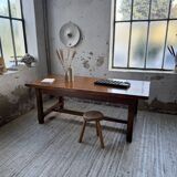 Rustic farmhouse table, solid oak, 2m