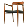 Chaise de salle à manger modèle 65 en teck et cuir par Niels Otto Møller