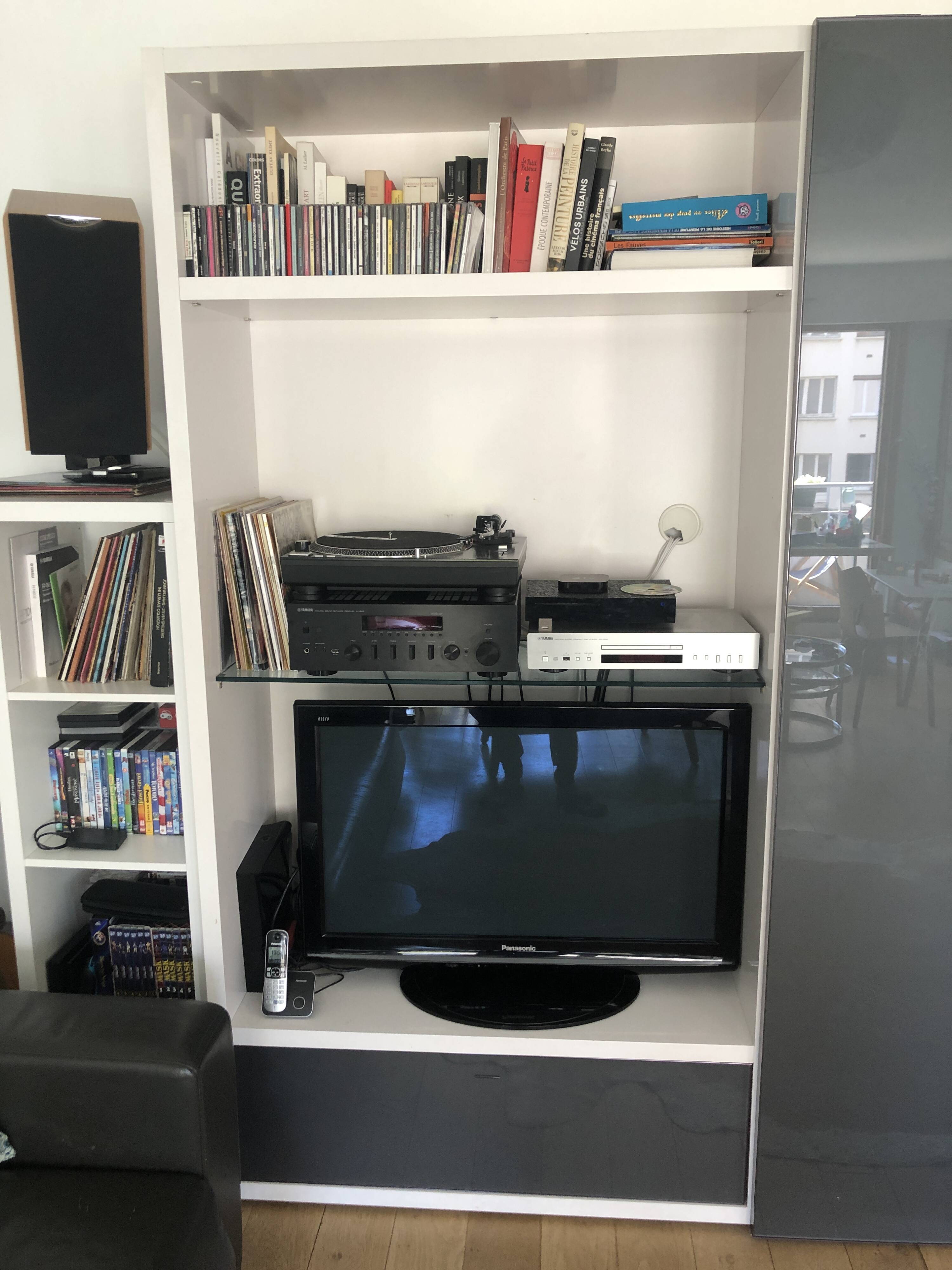 Ligne Roset Square Library - white lacquered with enamelled glass door
