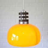 Vintage orange pendant light in mid-century modern style hanging lamp 1970