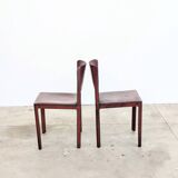 Lot de 4 chaises Matteo Grassi cuir rouge