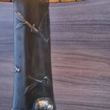 Large bronze lamp nynph in the bath 63x38 superb tiffany style lampshade