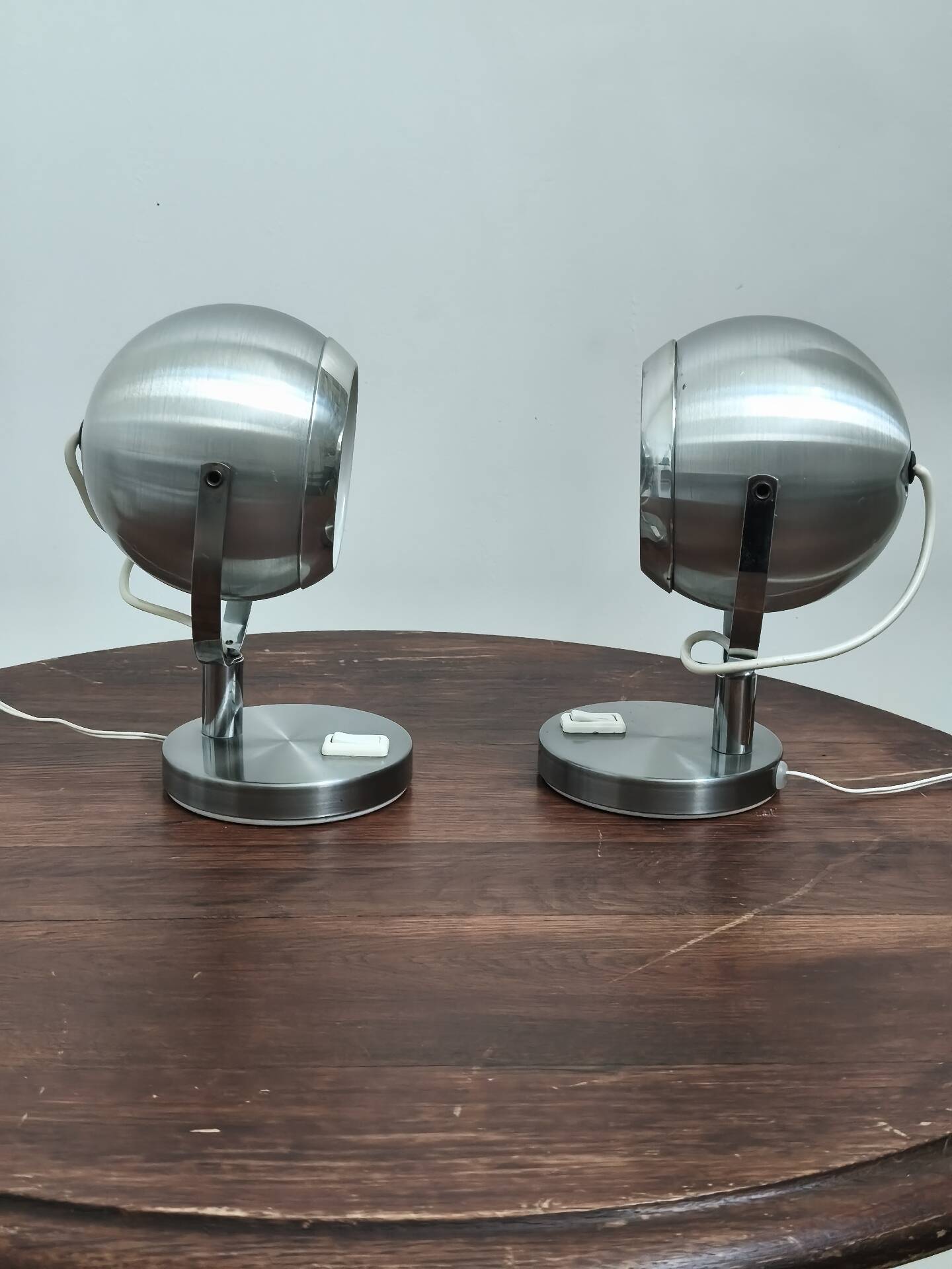 Pair of eyeball wall lamps by Aluminor 1970s