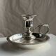 Pair of small antique silver-plated candlesticks D12 H8