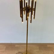 Mid-century design brass floor lamp, 1980s in style of Gaetano Sciolari