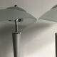 Gray lamp with oval frosted glass lampshade