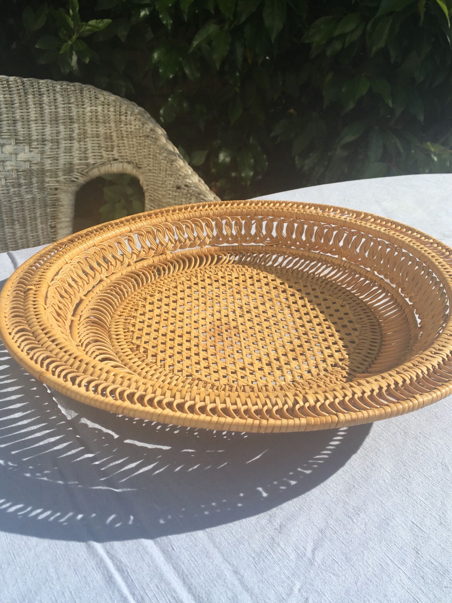 Braided straw basket