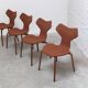 Rare set of 4 first edition 'Grand Prix' chairs by Arne Jacobsen for Fritz Hansen, 1959