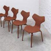 Rare set of 4 first edition 'Grand Prix' chairs by Arne Jacobsen for Fritz Hansen, 1959