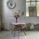 Vintage pink rattan coffee table