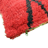 Coussin Berbère Béni Ouarain rouge et noir