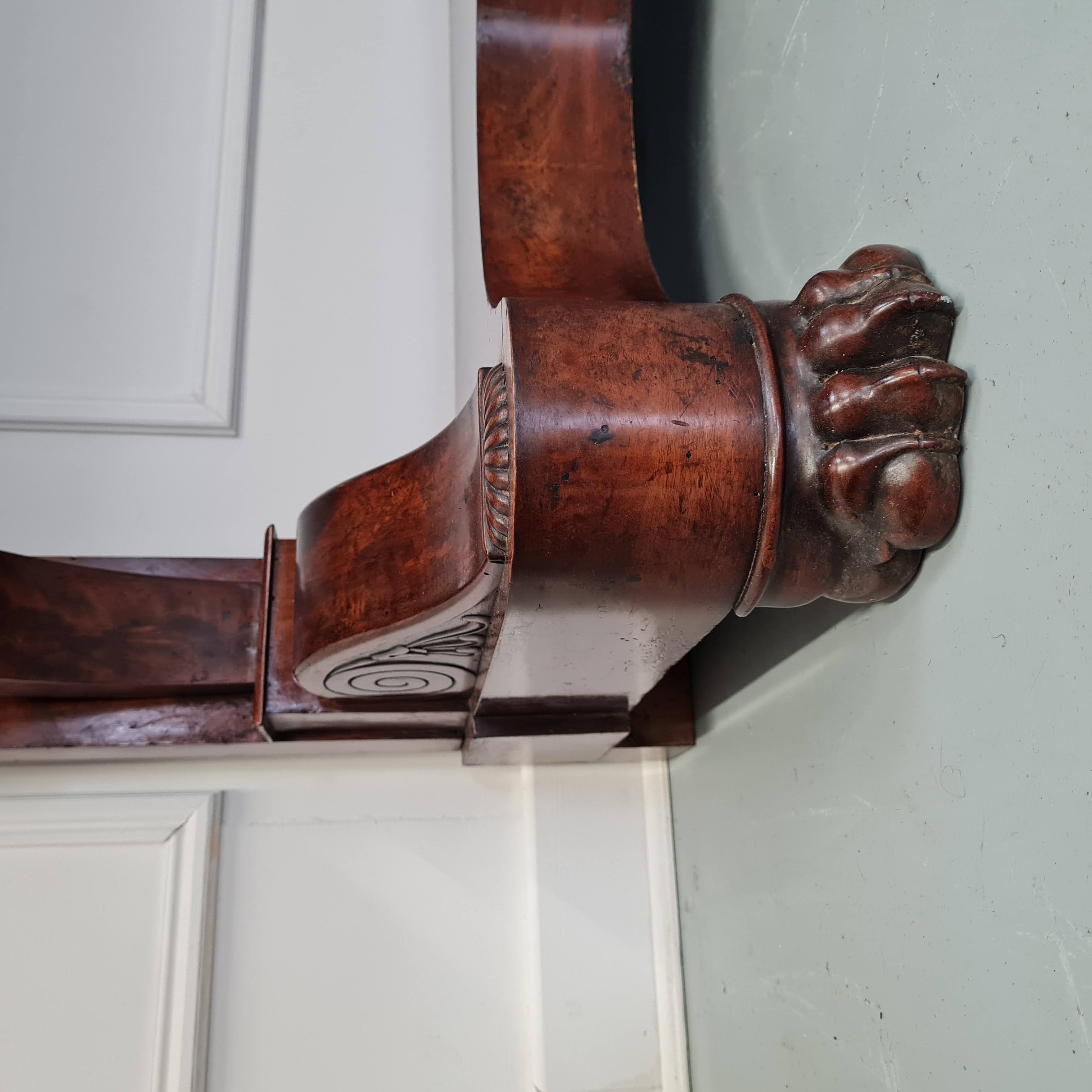 Antique french flame mahogany console table c1830