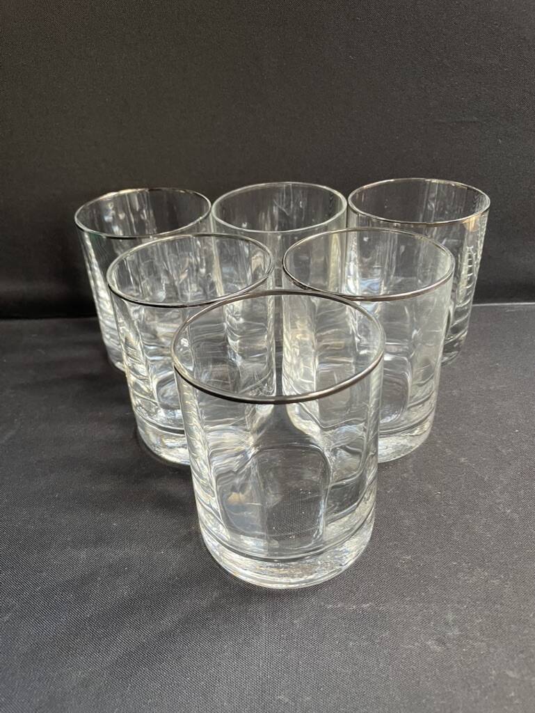 6 whiskey glasses 1970's