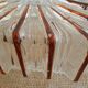 Ceiling lamp / wall lamp in molded glass two-tone square 70s