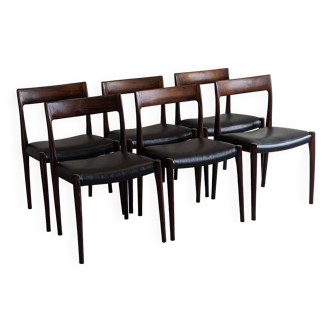 Série de 6 chaises modèle 77 de Niels Otto Möller des années 50/60