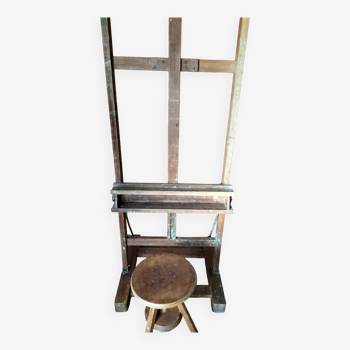 Painter's easel with screw stool