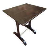 Table d'appoint ancienne française en noyer / Petite table d'écriture – Noyer teinté noir avec des nuances rougeâtres – Fin XIXe / début XXe siècle