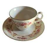 Digoin porcelain cups and sub-cups set