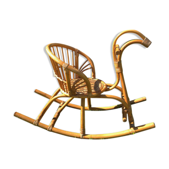 Rattan rocking horse