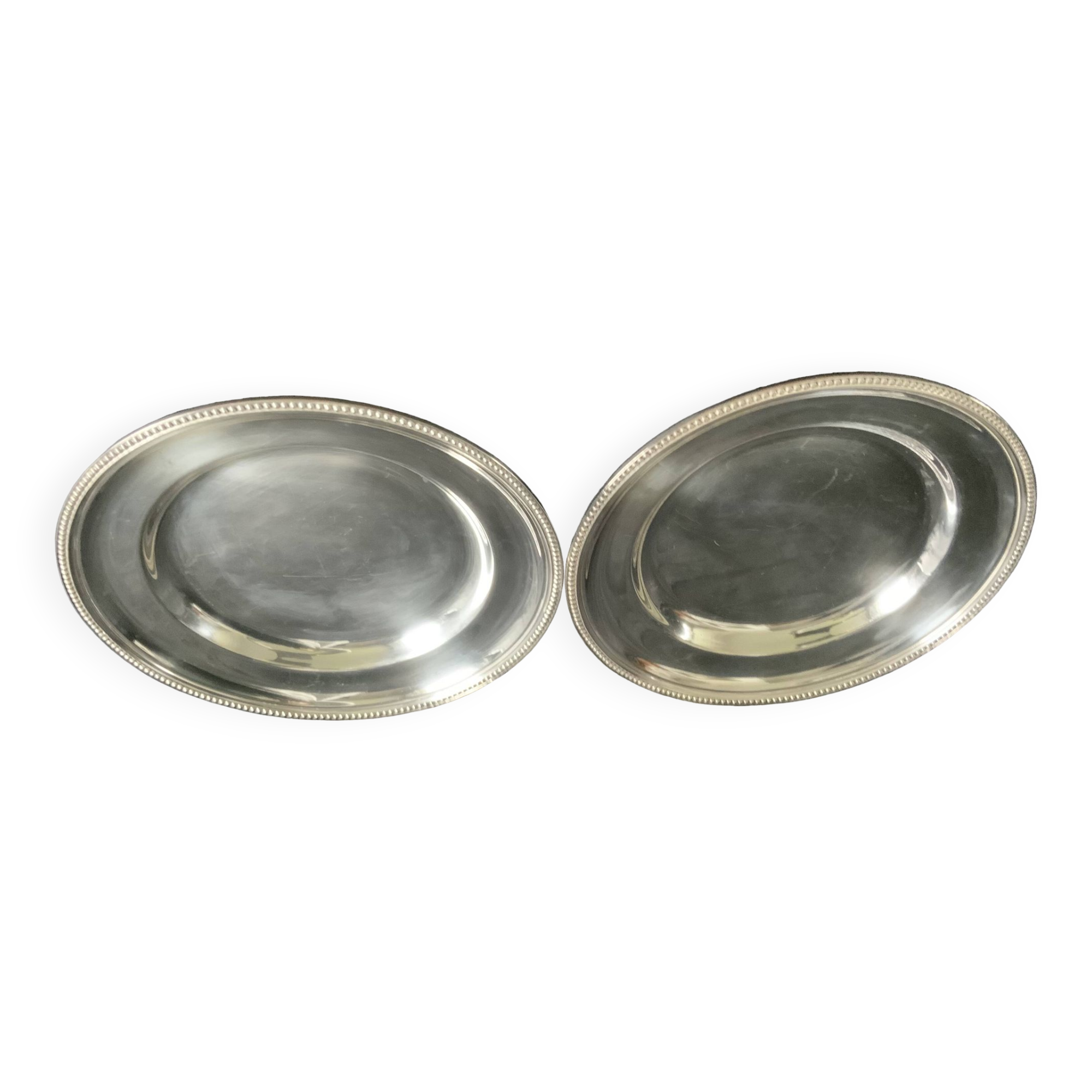 2 large ercuis dishes in silver metal