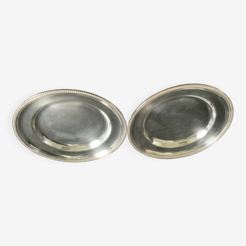 2 large ercuis dishes in silver metal