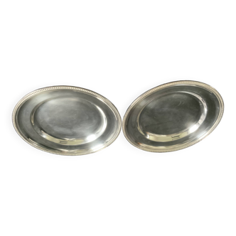 2 large ercuis dishes in silver metal