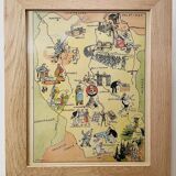 Old illustrated map of Lorraine - JP Pinchon