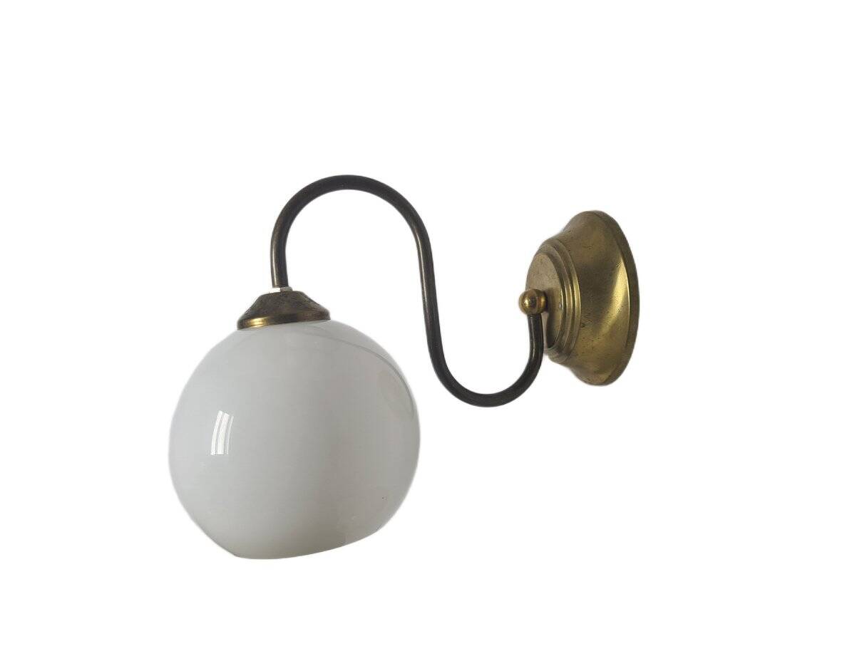 Art Deco metal wall lamp, Poland, 1950s