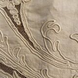 Sheet with embroidered decoration and openwork with cornucopia late nineteenth